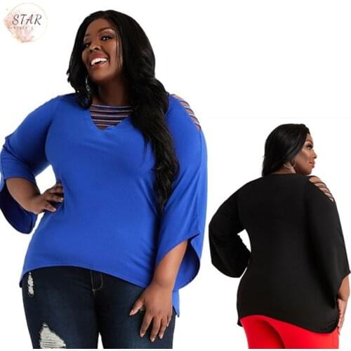 Plus Size Clothing 5XL Womens Top 2021 Long Sleeve V Neck Loose Super Stretchy Blouses Fashion Outfits Wholesale Dropshipping