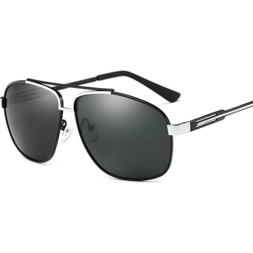 Viodream Large Frame Polarized Sunglasses Driver fishin g sun glasses Retro Rectangle Alloy frame Oculos De Sol Masculino