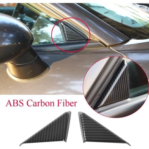 Carbon Fiber Front Triangular Window Glass Plate Trim for Dodg Challenger 2009