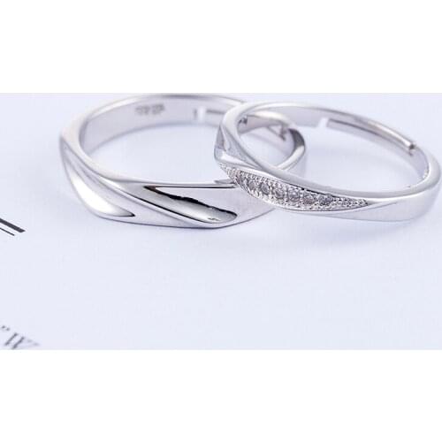 YIZIZAI Zircon Couple Ring Vashiria Fashion silver color Jewelry Romantic Endless love Women Men Ring