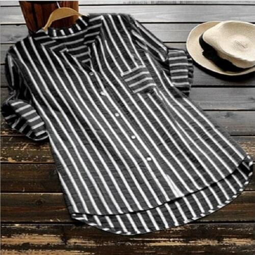 2021 Summer Leisure V-neck Striped Seven-point Sleeve Womens Shirt T-Shirts women clothes
