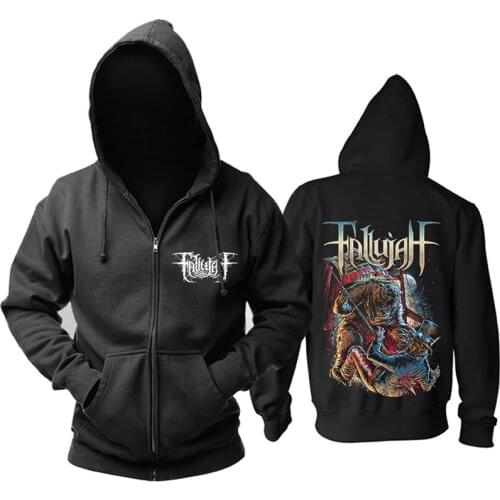 12 designs Zipper Sweatshirt Nice Soft Warm Fallujah Rock black hoodies punk heavy death metal sudadera Bear Monster fleece