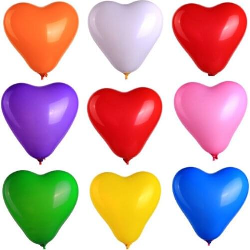 10pcs Red White Heart Helium Latex Balloon Wedding Party Decor Happy Birthday Valentines Day Supplies Inflatable Air Balloon