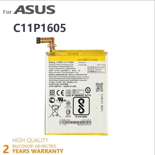 100% Original 3000mAh C11P1605 Battery For ASUS ZenFone 3 ZS550KL 570KL Z01FD High Quality Batteries With Tracking number