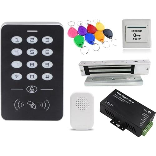 125khz RFID Keyboard Access Controler with 180KG Electronic Lock Power Supply Smart Keys Button Switch Access Control System Kit