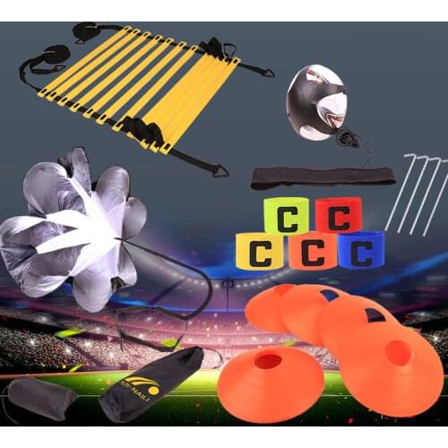 16pcs Football Training Set Speed Agility Training Kit Resistance Umbrella Agile Ladder Sign Disc Footwork Sports Accessories