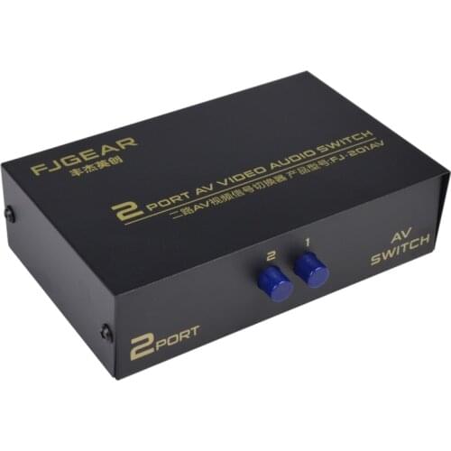 2 Port AV RCA Switch 2 in 1 out Composite Video L/R Switcher Selector Box for DVD Player SNES N64 PS2/3 Game Consoles