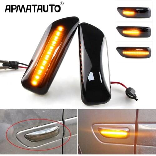 2PCS LED Seqeuntial Blinker Side Marker Turn Signal Lights Amber for Volvo S60 S80 V70 XC70 XC90 MK1 Car Indicator Dynamic Lamps