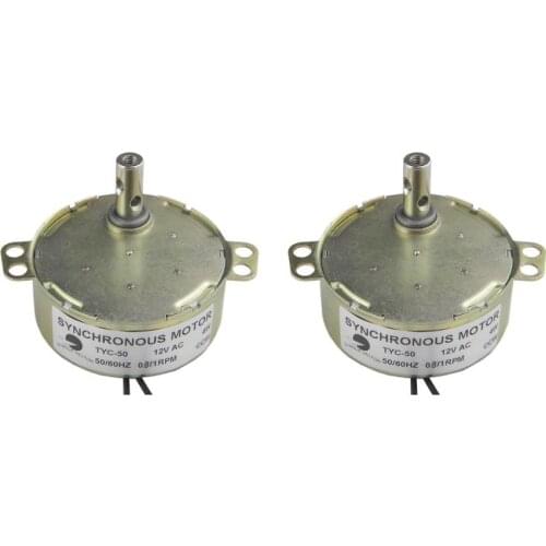 2PCS TYC-50 12V AC 0.8-1RPM CCW Micro Motor Reduction Gear Motor Turntable Gear Box for Microwave Oven
