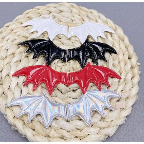 20Piece Bright Black Red Devil Bat Wings Symphony Cortex DIY Hair Bow Accessories Brooch Halloween Costume Materials Decoration