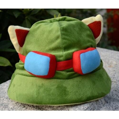 2018 Kawaii Swift Scout Timor Teemo Hat Men Women LOL Merchandise Side Cosplay Party Warm Hat Army Green Cap Hats