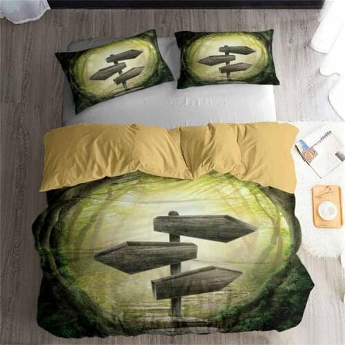HELENGILI 3D Bedding Set Forest dreamland Print Duvet cover set lifelike bedclothes with pillowcase bed set home Textiles #2-10