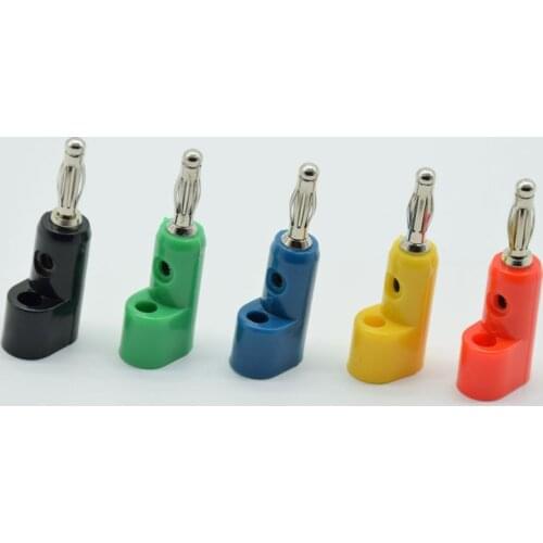 5pcs Electrical Connecting Tool 4mm bending Banana Jack Plug Socket for Binding Post Test Probes Terminal Connector L the shape