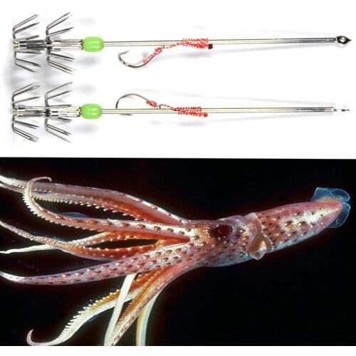 5PCS Umbrella Fishing Cuttlefish Shrimp Squids Strong Luminous Squid Jig Hook Calamary Octopus Inkfish Bait Jigs Skewer