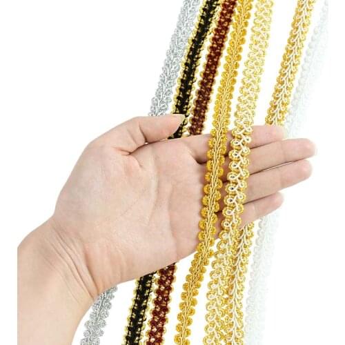 5 Yards Gold Lace Trimming 12mm Centipede Braided Lace DIY Cloth Accessories Wedding Craft Handmade Fabric Sewing Supplies