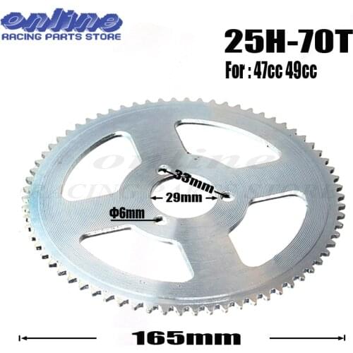 70T 25H 29MM Rear Sprocket Mini Moto ATV Quad Dirt Pit Pocket Bike Chopper 47CC 49CC
