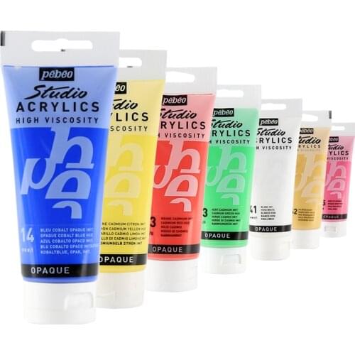 PEBEO High Viscosity Studio Acrylics Paint 100ml/3.38oz tube Rich Pigment, Non Fading, Non Toxic, Single Color Paint for Artist