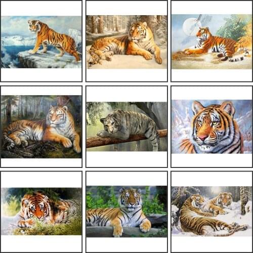 7 Sizes Various Tiger Pattern 5D DIY Diamond Painting Full Square Diamond Embroidery Sale Rhinestones Mosaic Handwork Picture