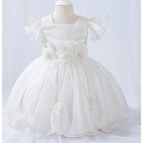 2 years White Newborn Baptism 1st Birthday Dress For Baby Girl Clothes Princess Tutu Dress Lace Wedding Dresses
