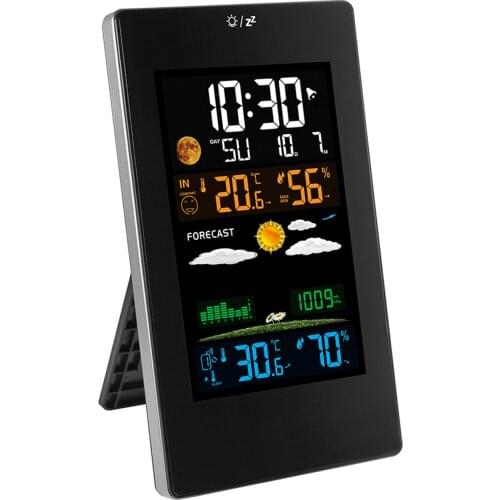 Wireless Weather Station Indoor Outdoor Weather Forecaster with Sensor Digital Thermometer Hygrometer Monitor with Alarm Clock
