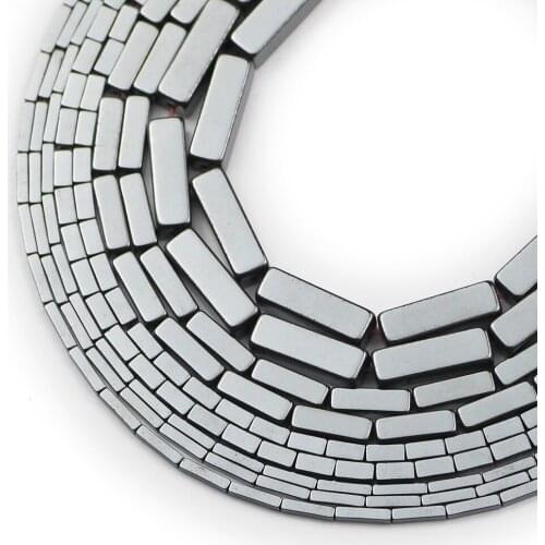 HGKLBB Natural Stone Black Hematite cuboid spacer 4/6/9/13mm Loose beads For Jewelry making bracelets necklace DIY accessories