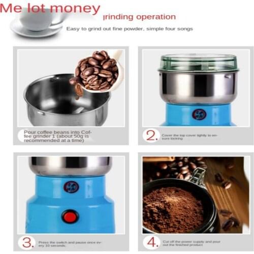 Household Grinder Small Flour Mill Cereals Grinder Rice Flour Dog Food Supplement Powder Machine Medicinal Materials Rock Sugar