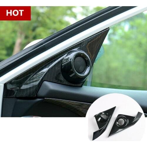 ABS Carbon Fiber Style Car Door Stereo Speaker Cover For Honda Civic 2016 2017 2pcs Car Decoration Car Accesories Interior