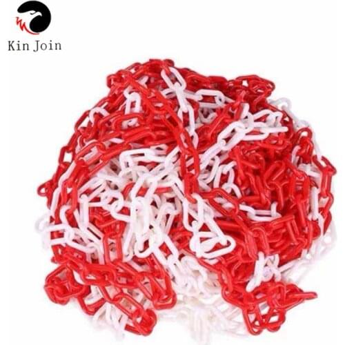 25M Thickness 8MM Traffic Plastic Chain Warning Chain Road Cone Chain Isolation Protection Chain Buckle Cordon