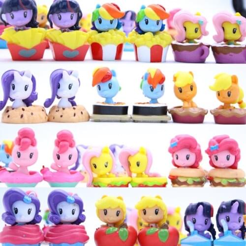 Dreamy My Little Unicorns Horse Figure 24pcs/Sets Cute Girls Cake Birthday Decoration Collection Rainbow Dash Toys Kit