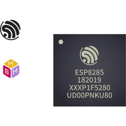 Espressif Systems SoC 19.5 dBm UART GPIO I2S I2C SDIO PWM ADC SPI 32-bit MCU 2.4 GHz Wi-Fi chip ESP8285