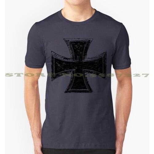 Iron Cross Black White Tshirt For Men Women German Military Friedrich Wilhelm Cross Prussia World War 2 Ww2