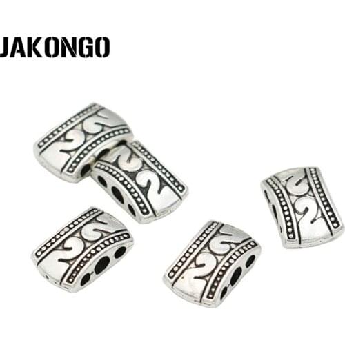 JAKONGO Tibetan Silver Plated Spacer Beads for Jewelry Making Bracelet Loose Bead Jewelry Accessories DIY 7x11mm