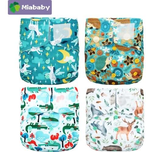 Miababy Hook&Loop OS Pocket Cloth Diaper,with two pockets,waterproof and breathable,for 5-15 kg baby
