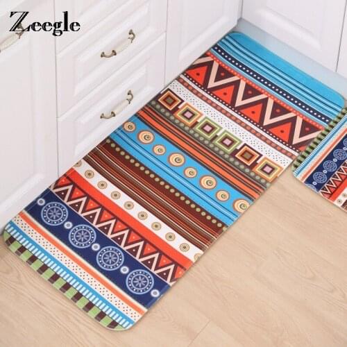 Zeegle National Style Printed Carpets Anti-Slip Kitchen Living Dining Bedroom Home Decor Welcome Floor Carpets Tapete Rug