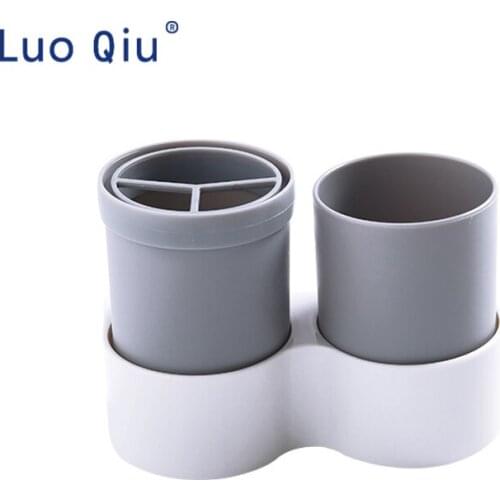 Toilet suction wall gray white toothbrush rack simple wall hanging scrubbing rack toothbrush barrel