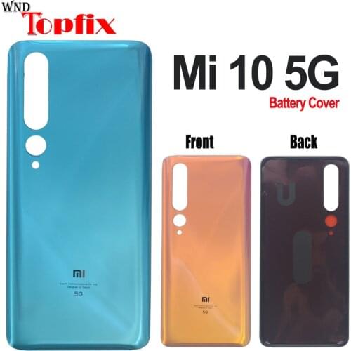 New For Xiaomo Mi 10 5G Battery Cover Back Glass Panel Rear Door Case For Xiaomi Mi 10 Battery Cover Back Cover With Glue