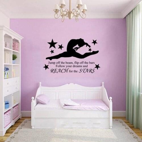 Charming GYMNAST GYMNASTIC GIRLS Wall Art Sticker Decal Home DIY Decoration Decor Wall Mural Removable Bedroom Decal Stickers