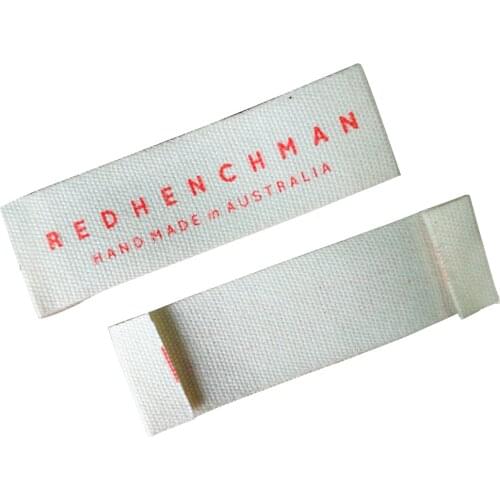 Custom 1.5X5.5Cm Cotton Ribbon Print Garment Tags End Fold Customized Clothing Printed Labels For Kids Clothes Cotton Label