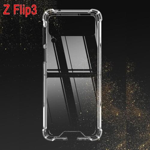 Z Flip3 Transparent Shockproof Silicone Case For Samsung Galaxy Z Flip 3 Flip3 5G Cover Airbag Clear Case For Samsung Z Flip3