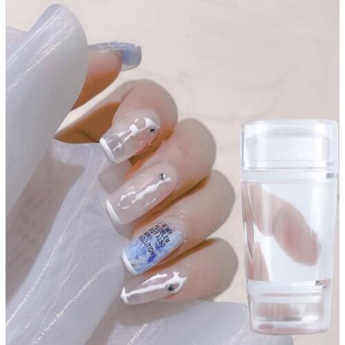 Clear Jelly Nail Stamper Scraper Set Silicone Head Polish Stencil Template For Stamping Plate Nail Stamp Tool Manicure