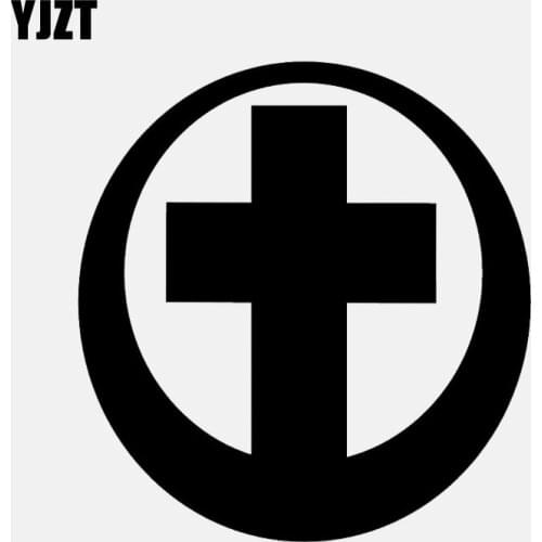 YJZT 11.5CM*12.3CM CROSS JESUS Vinyl Decal Car Sticker Jesus Christ Christian Black/Silver C3-1453