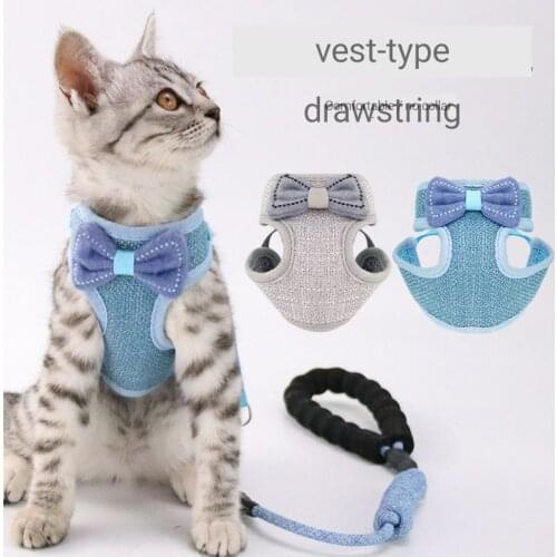 Bowknot vest type cat rope free proof adjustable traction rope chest slip back cat rope