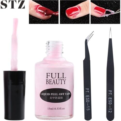 15ml Peel Off Liquid Tape Nail Finger Skin Proteced Glue Nail Art Care Tool Easy Clean Protection Nail Gel Polish Manicure #1825
