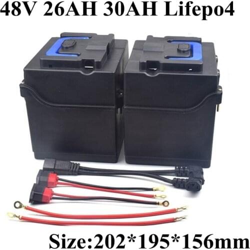 2pcs Lifepo4 48V 26AH 30ah split batteries separate battery pack 16s 48v lifepo4 BMS scooter 50A 2400w ebike + 3A charger