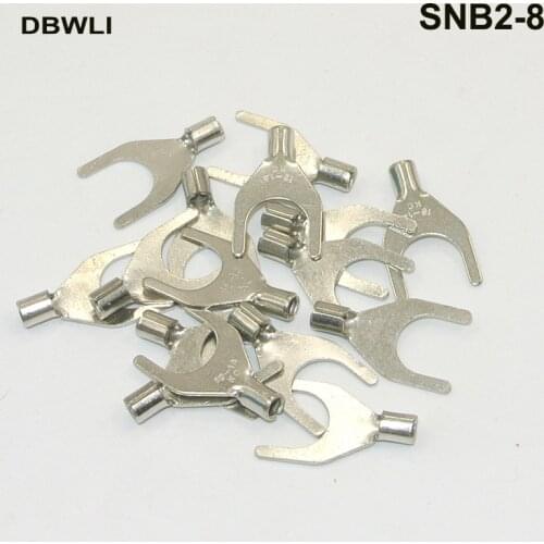 50pcs SNB2-8 AWG 16-14 5/16" Wire Connector Non Insulated Fork Terminals
