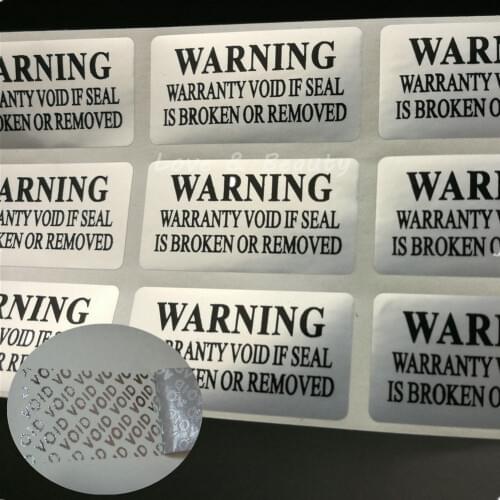 500PCS Warranty Void If Seal Is Broken Or Removed Warning Sticker 38mm x 20mm / 1.5'' x 0.79