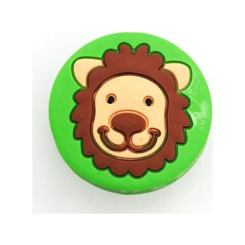 6pcs Boys & Girls Cartoon Green Lion Furniture Drawer Pull Knob Cabinet Kitchen Handle Kids Bedroom Cabinet Dresser Knobs Pull