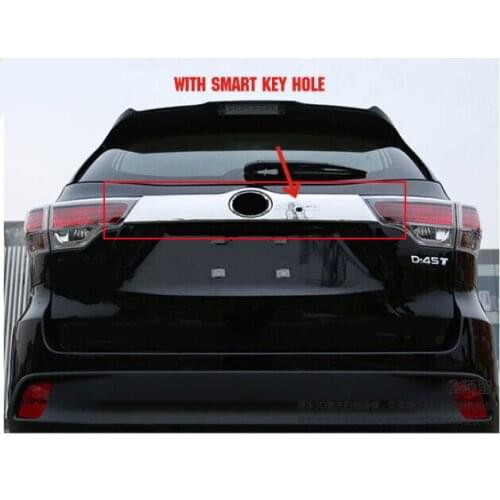 ACCESSORIES FIT 2014 2015 FOR toyota HIGHLANDER KLUGER CHROME REAR BOOT DOOR TRUNK LID COVER TRIM TAILGATE GARNISH
