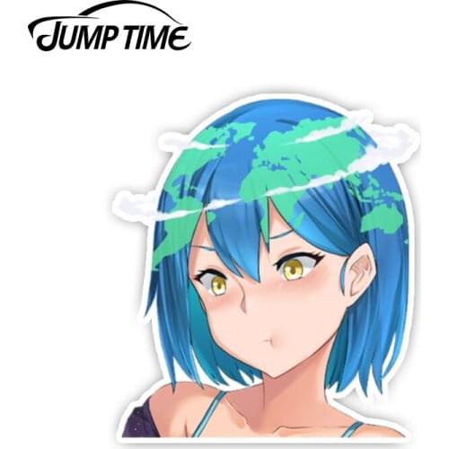 Jump Time 13cm x10.8cm Car Stickers Anime Aori Sora Peeker Decal Funny Car Styling Sticker Waterproof Auto Motor Kawii Graphics