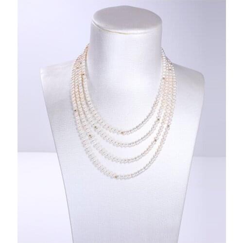 New natural freshwater pearl 5-6MM potato shape pearl sweater chain fashion simple wild 100 inch